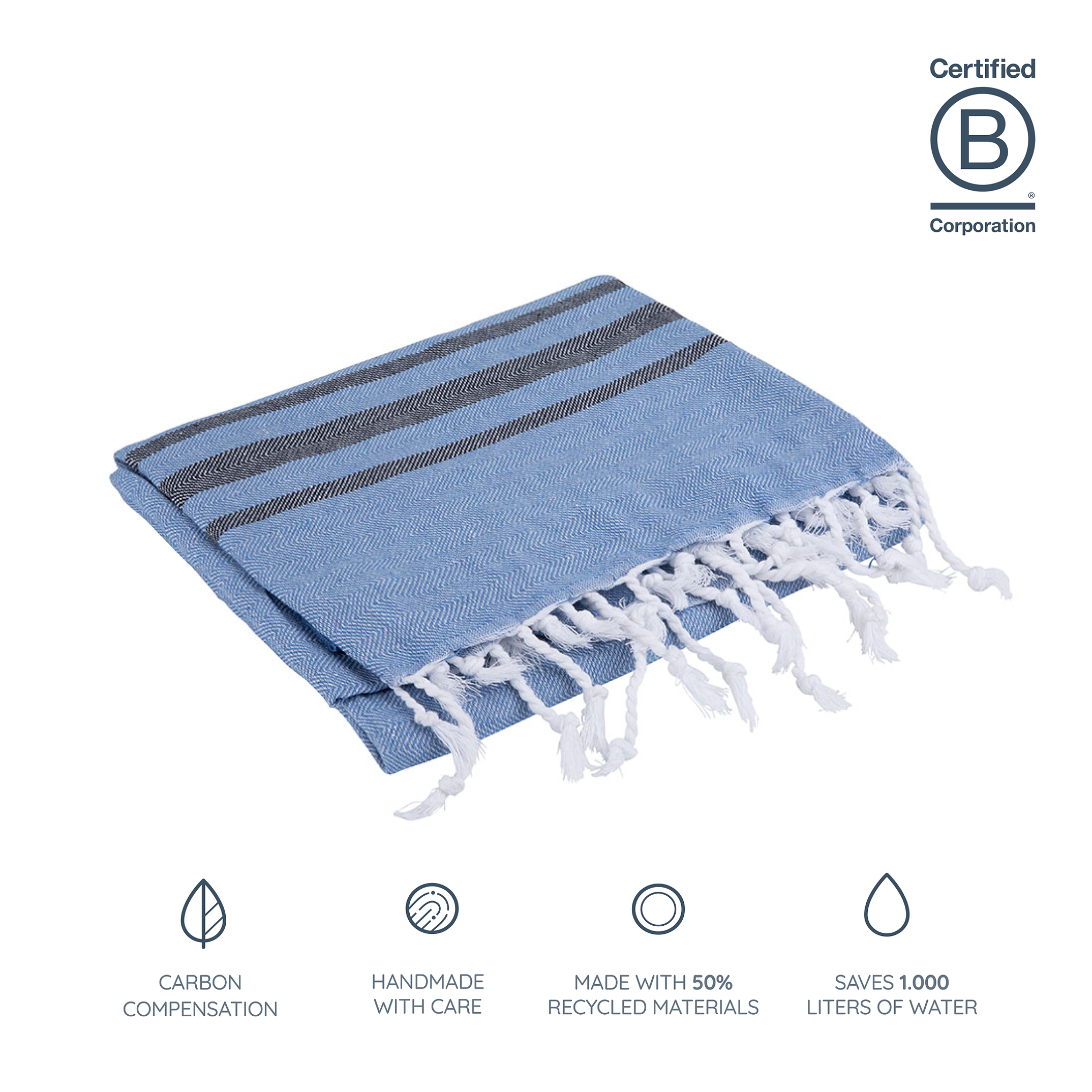 Vibe - Hammam towel Light Blue Navy