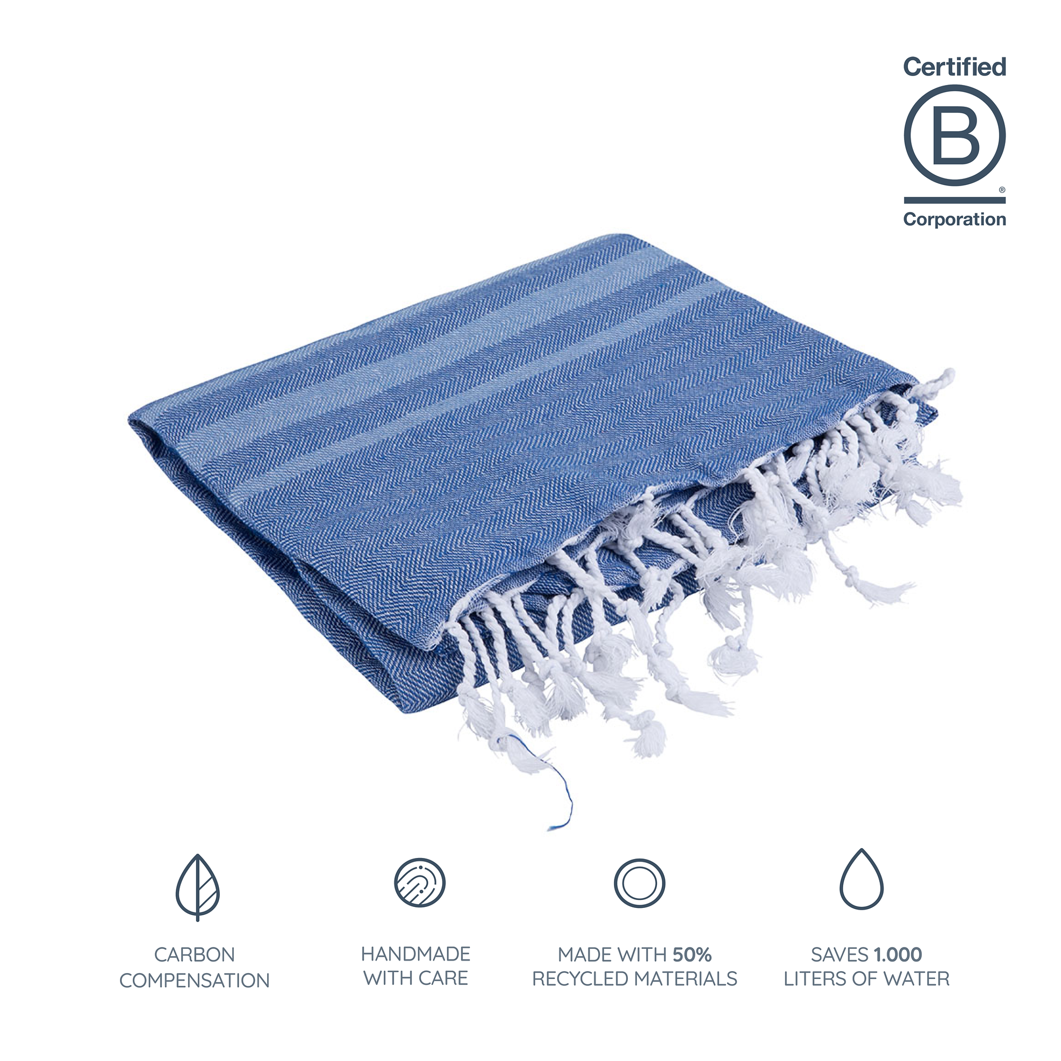 Vibe - Hammam towel Royal Blue Light Blue